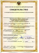 Свидетельство о государственной регистрации некоммерческой организации